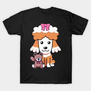 Cute Poodle holds a teddy bear T-Shirt